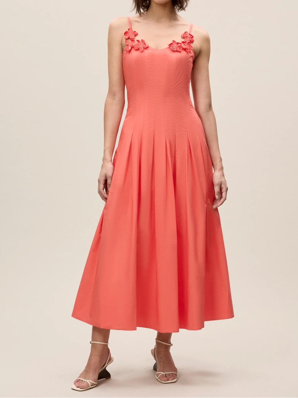 Rebecca Taylor Priya Poplin Dress Coral NEW